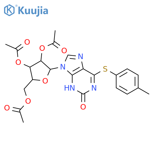 6-(4-Methylphenyl)thio-2-oxo-9-(2’,3’,5’-tri-O-acetyl-b-D-ribofuranosyl)-2,3-dihydropurine structure