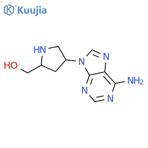 [(2R,4R)-4-(6-amino-9H-purin-9-yl)pyrrolidin-2-yl]methanol structure