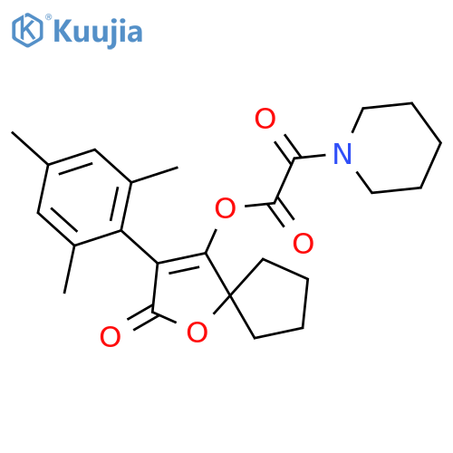 1-Piperidineacetic acid, α-oxo-, 2-oxo-3-(2,4,6-trimethylphenyl)-1-oxaspiro[4.4]non-3-en-4-yl ester structure