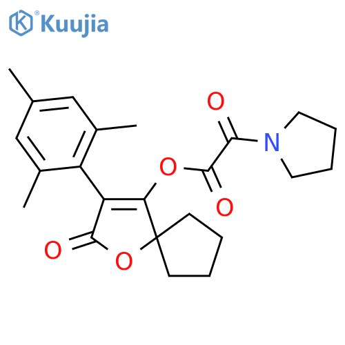1-Pyrrolidineacetic acid, α-oxo-, 2-oxo-3-(2,4,6-trimethylphenyl)-1-oxaspiro[4.4]non-3-en-4-yl ester structure