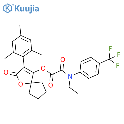 Acetic acid, 2-[ethyl[4-(trifluoromethyl)phenyl]amino]-2-oxo-, 2-oxo-3-(2,4,6-trimethylphenyl)-1-oxaspiro[4.4]non-3-en-4-yl ester structure