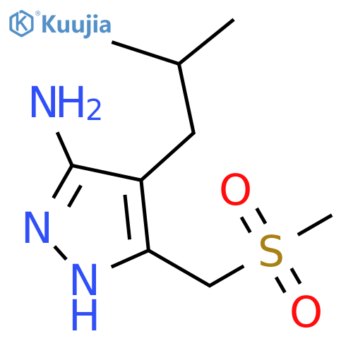 3-(methanesulfonylmethyl)-4-(2-methylpropyl)-1H-pyrazol-5-amine structure