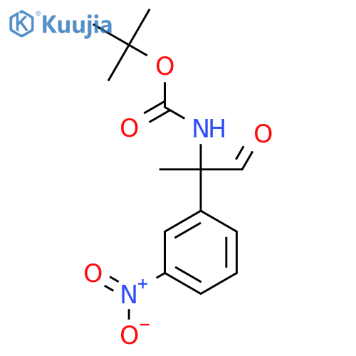 tert-butyl N-2-(3-nitrophenyl)-1-oxopropan-2-ylcarbamate structure