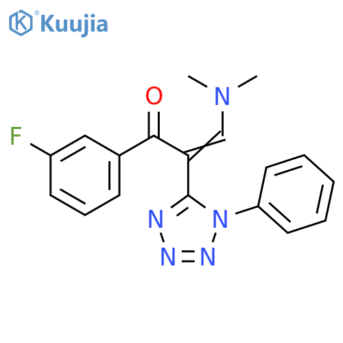 2-Propen-1-one,3-(dimethylamino)-1-(3-fluorophenyl)-2-(1-phenyl-1H-tetrazol-5-yl)- structure
