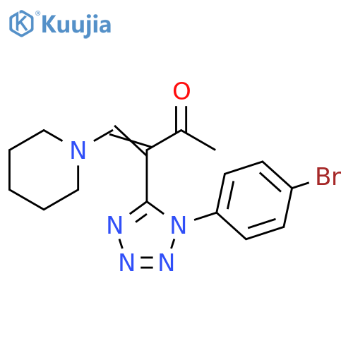 3-Buten-2-one, 3-[1-(4-bromophenyl)-1H-tetrazol-5-yl]-4-(1-piperidinyl)- structure