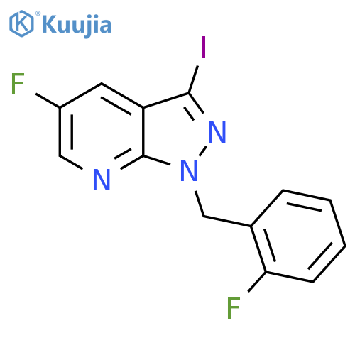 5-Fluoro-1-(2-fluorobenzyl)-3-iodo-1H-pyrazolo[3,4-b]pyridine structure