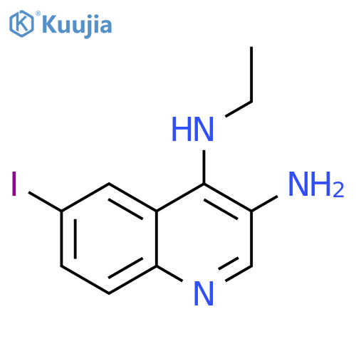 3,4-Quinolinediamine, N4-ethyl-6-iodo- structure