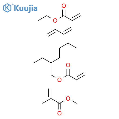 2-Propenoic acid, 2-methyl-, methyl ester, polymer with 1,3-butadiene, 2-ethylhexyl 2-propenoate and ethyl 2-propenoate (9CI) structure