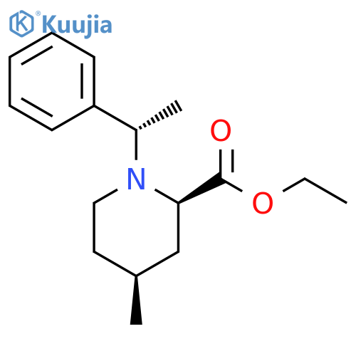 Ethyl (2R,4S)-4-Methyl-1-((S)-1-phenylethyl)piperidine-2-carboxylate structure