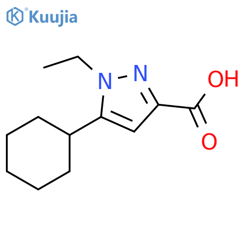 1H-Pyrazole-3-carboxylic acid, 5-cyclohexyl-1-ethyl- structure