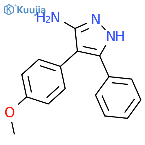 1H-Pyrazol-3-amine, 4-(4-methoxyphenyl)-5-phenyl- structure