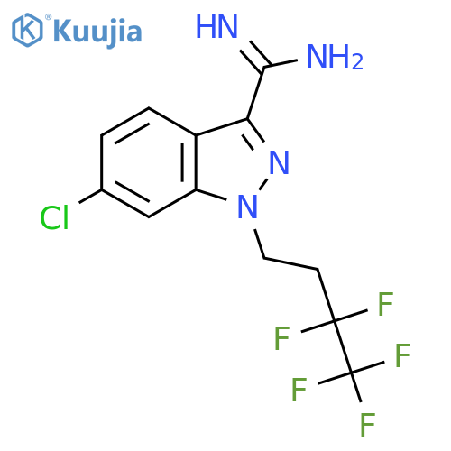 6-Chloro-1-(3,3,4,4,4-pentafluorobutyl)-1H-indazole-3-carboximidamide structure