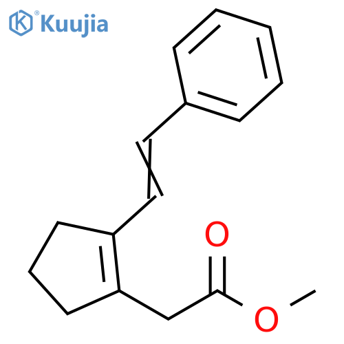 1-Cyclopentene-1-acetic acid, 2-(2-phenylethenyl)-, methyl ester structure