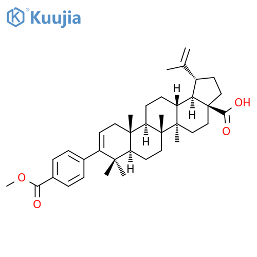 (1R,3aS,5aR,5bR,7aR,11aS,11bR,13 aR,13bR)-9-(4-(methoxycarbonyl)phenyl)-5 a,5b,8,8,11a-pentamethyl-1-(prop-1-en-2-yl)-2,3,3a,4,5,5a,5b,6,7,7a,8,11,11a,11b,12,13,13a,13b-octadecahydro-1H-cyclopenta[a]chrysene-3a-carboxylic acid structure