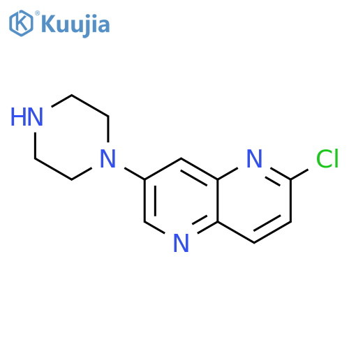 2-chloro-7-(1-piperazinyl)-1,5-Naphthyridine structure