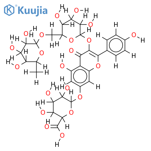 kaempferol 3-O-beta-rutinoside-7-O-beta-glucuronide structure