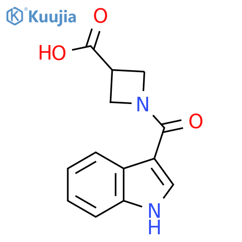 1-(1H-indole-3-carbonyl)azetidine-3-carboxylic acid structure