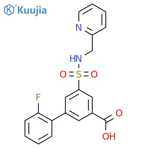 2'-fluoro-5-{(pyridin-2-yl)methylsulfamoyl}-1,1'-biphenyl-3-carboxylic acid structure