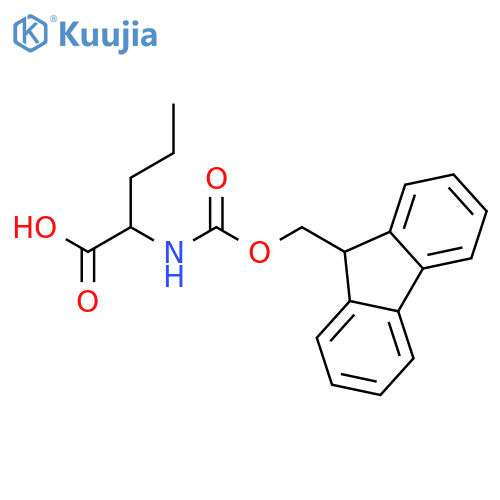 (S)-2-((((9H-Fluoren-9-yl)methoxy)carbonyl)amino)pentanoic acid structure