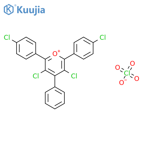 Pyrylium, 3,5-dichloro-2,6-bis(4-chlorophenyl)-4-phenyl-, perchlorate structure