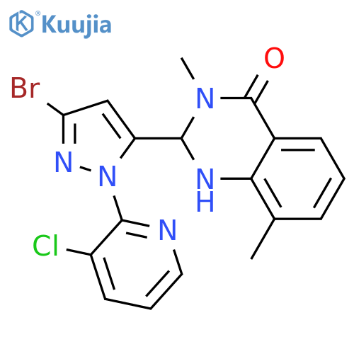 4(1H)-Quinazolinone, 2-[3-bromo-1-(3-chloro-2-pyridinyl)-1H-pyrazol-5-yl]-2,3-dihydro-3,8-dimethyl- structure