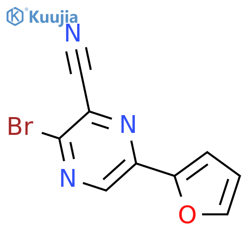 3-Bromo-6-(furan-2-yl)pyrazine-2-carbonitrile structure