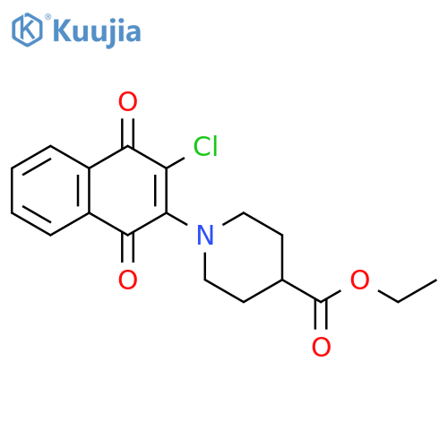 Ethyl 1-(3-chloro-1,4-dioxo-1,4-dihydro-2-naphthalenyl)-4-piperidinecarboxylate structure