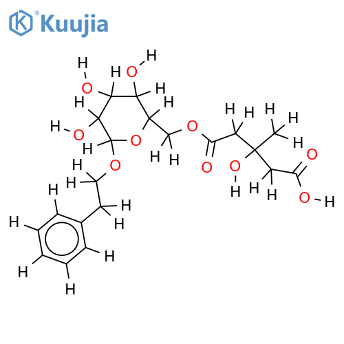 phenethyl 6'-O-[(S)-3-hydroxy-3-methylglutaroyl]-beta-D-glucopyranoside structure