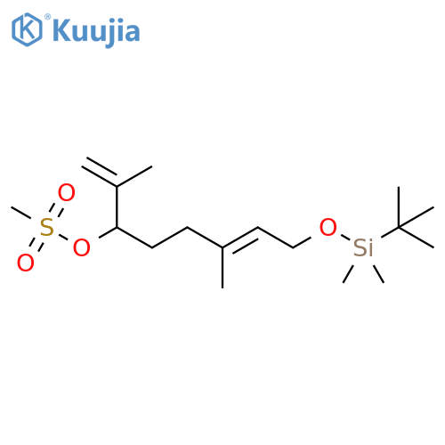 1,6-Octadien-3-ol, 8-[[(1,1-dimethylethyl)dimethylsilyl]oxy]-2,6-dimethyl-, methanesulfonate, (E)- (9CI) structure