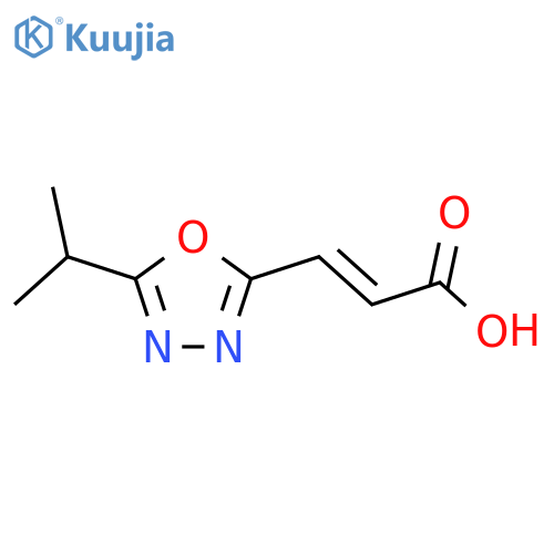 (2E)-3-[5-(propan-2-yl)-1,3,4-oxadiazol-2-yl]prop-2-enoic acid structure