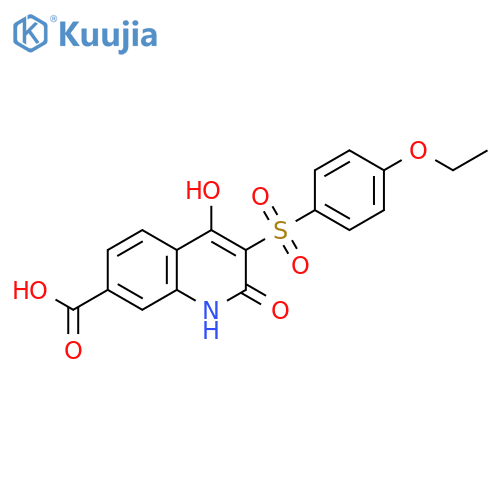 3-(4-ethoxybenzenesulfonyl)-4-hydroxy-2-oxo-1,2-dihydroquinoline-7-carboxylic acid structure
