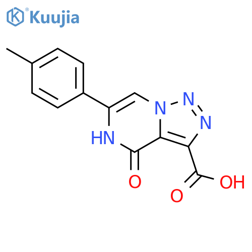 6-(4-methylphenyl)-4-oxo-4H,5H-1,2,3triazolo1,5-apyrazine-3-carboxylic acid structure