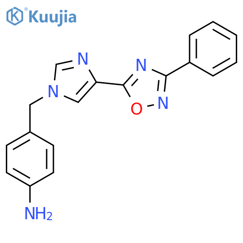 (4-{4-(3-Phenyl-1,2,4-oxadiazol-5-yl)-1H-imidazol-1-ylmethyl}phenyl)amine structure