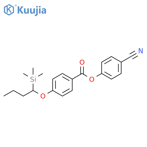 Benzoic acid, 4-[1-(trimethylsilyl)butoxy]-, 4-cyanophenyl ester structure