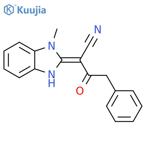 2-(2E)-1-methyl-2,3-dihydro-1H-1,3-benzodiazol-2-ylidene-3-oxo-4-phenylbutanenitrile structure