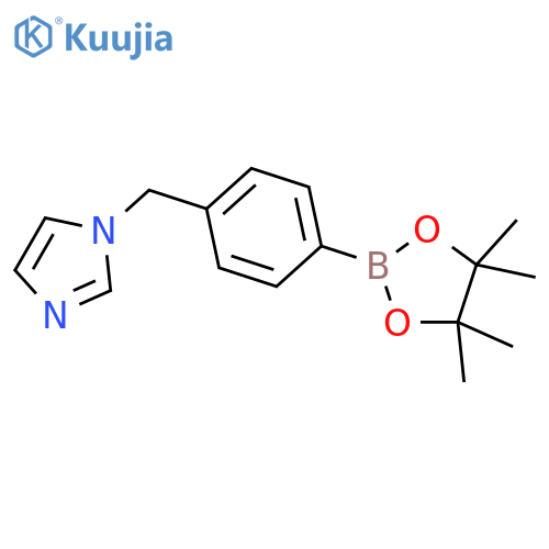 1-{[4-(tetramethyl-1,3,2-dioxaborolan-2-yl)phenyl]methyl}-1H-imidazole structure