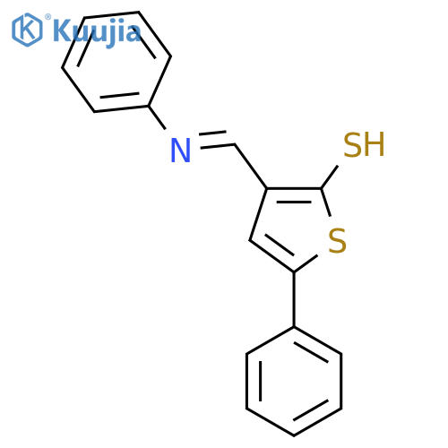 (3E)-5-phenyl-3-(phenylamino)methylidene-2,3-dihydrothiophene-2-thione structure