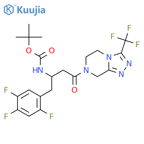 Tert-Butyl (4-oxo-4-(3-(trifluoromethyl)-5,6-dihydro-[1,2,4]triazolo[4,3-a]pyrazin-7(8H)-yl)-1-(2,4,5-trifluorophenyl)butan-2-yl)carbamate structure
