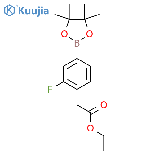 2-Fluoro-4-(4,4,5,5-tetramethyl-1,3,2-dioxaborolan-2-yl)-benzeneacetic acid, ethyl ester structure
