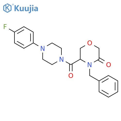 4-benzyl-5-4-(4-fluorophenyl)piperazine-1-carbonylmorpholin-3-one structure