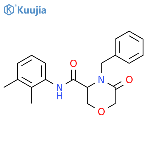 4-benzyl-N-(2,3-dimethylphenyl)-5-oxomorpholine-3-carboxamide structure
