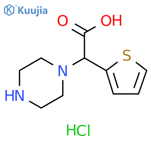 2-(piperazin-1-yl)-2-(thiophen-2-yl)acetic acid dihydrochloride structure
