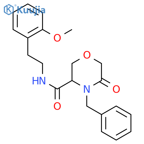 4-benzyl-N-2-(2-methoxyphenyl)ethyl-5-oxomorpholine-3-carboxamide structure