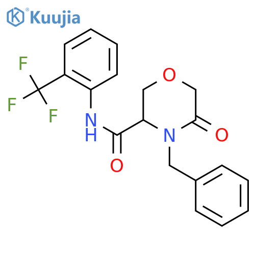 4-benzyl-5-oxo-N-2-(trifluoromethyl)phenylmorpholine-3-carboxamide structure