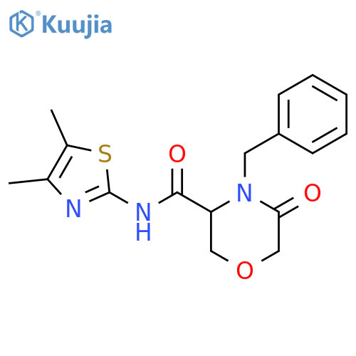 4-benzyl-N-(4,5-dimethyl-1,3-thiazol-2-yl)-5-oxomorpholine-3-carboxamide structure