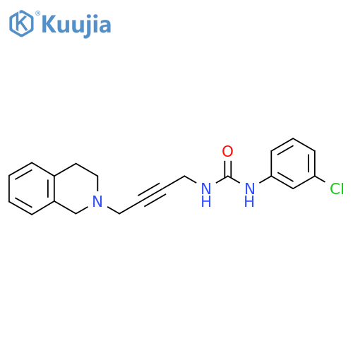 1-(3-chlorophenyl)-3-4-(1,2,3,4-tetrahydroisoquinolin-2-yl)but-2-yn-1-ylurea structure