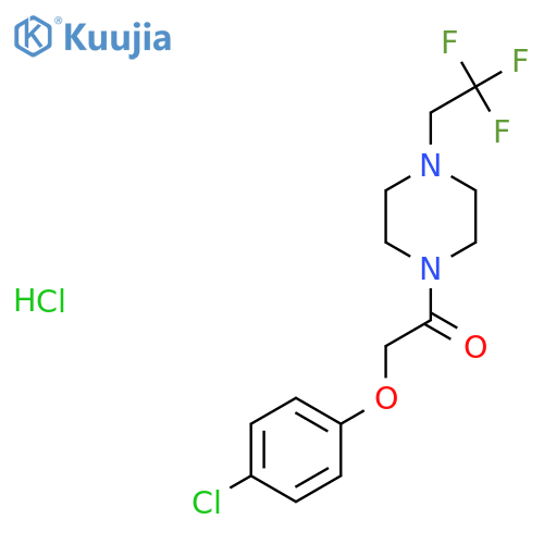 2-(4-Chlorophenoxy)-1-(4-(2,2,2-trifluoroethyl)piperazin-1-yl)ethanone hydrochloride structure