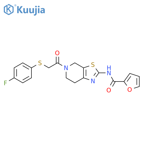 N-(5-{2-(4-fluorophenyl)sulfanylacetyl}-4H,5H,6H,7H-1,3thiazolo5,4-cpyridin-2-yl)furan-2-carboxamide structure