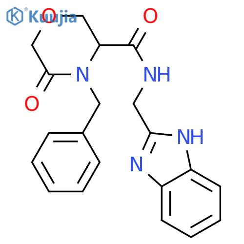 N-[(1H-1,3-benzodiazol-2-yl)methyl]-4-benzyl-5-oxomorpholine-3-carboxamide structure