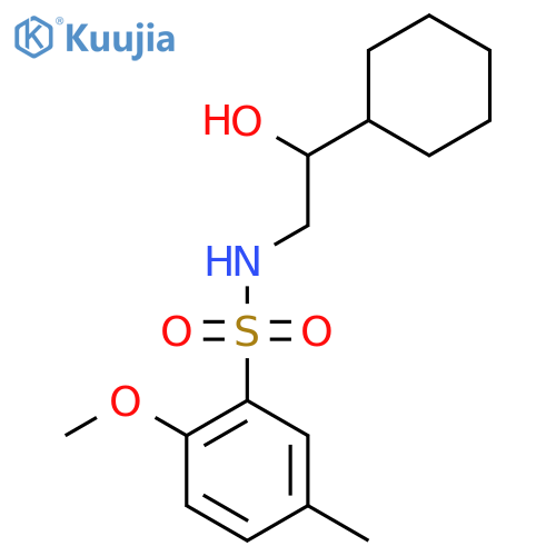 N-(2-cyclohexyl-2-hydroxyethyl)-2-methoxy-5-methylbenzene-1-sulfonamide structure